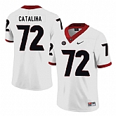 Georgia Bulldogs 72 Tyler Catalina White Nike College Football Jersey Dzhi,baseball caps,new era cap wholesale,wholesale hats